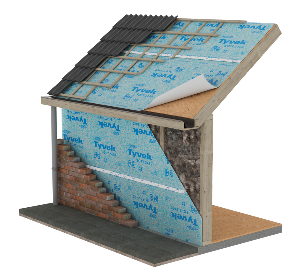 DuPont Tyvek Housewrap 1,4m X 100m - Dampfdurchlässige Wandfolie