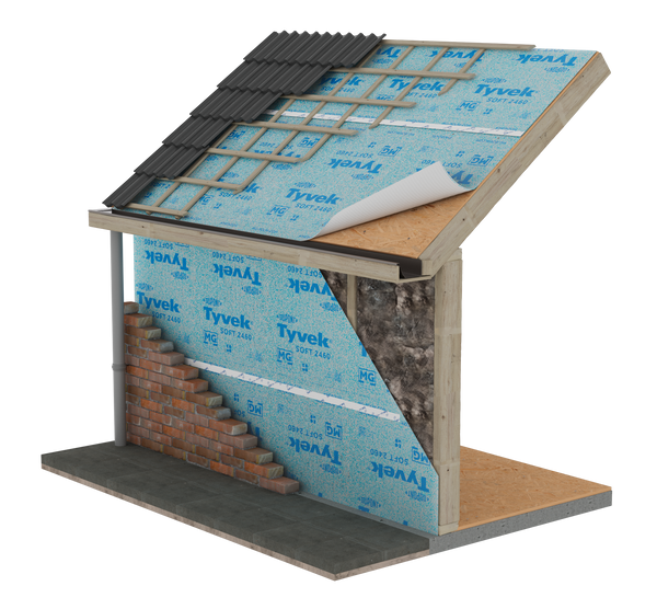 Tyvek Soft Dampfoffene Dachfolie (Roofliner) - 1.5x50mtr