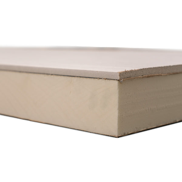 Verbundplatte aus PIR-Dämmstoff mit Gipskarton für energieeffiziente Wärmedämmung - Detailaufnahme