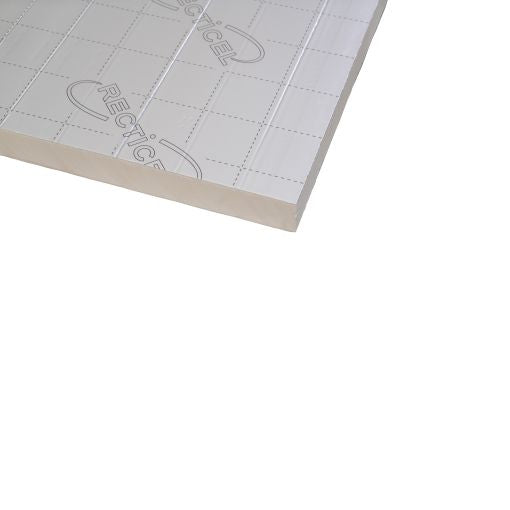 Packung PIR 80 mm dick - Rd 3,60 - Recticel Silver - Aluminium Beschichtigung- gerade Kanten - 600x1200x81mm 6pl/Packung = 4,32m2