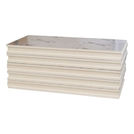 Packung Recticel - Eurowall PIR mit Aluminium Beschichtgung - Nut und Feder - 60mm dick - 600x1200mm - Rd 2.7 - 8 Platten= 5,76m2