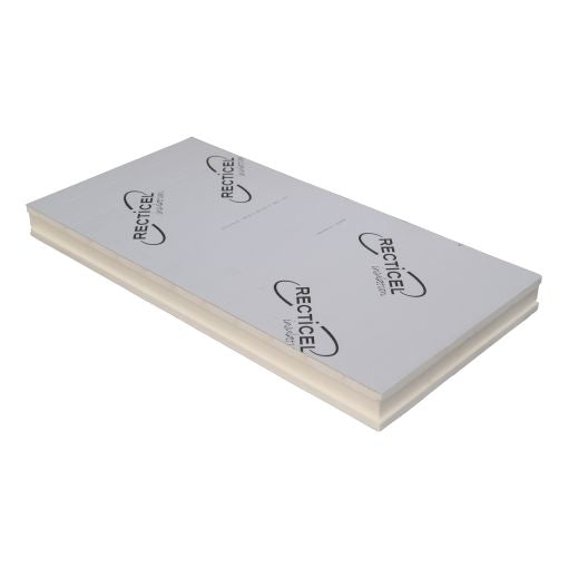 Packung Recticel - Eurowall PIR mit Aluminium Beschichtgung - Nut und Feder - 60mm dick - 600x1200mm - Rd 2.7 - 8 Platten= 5,76m2